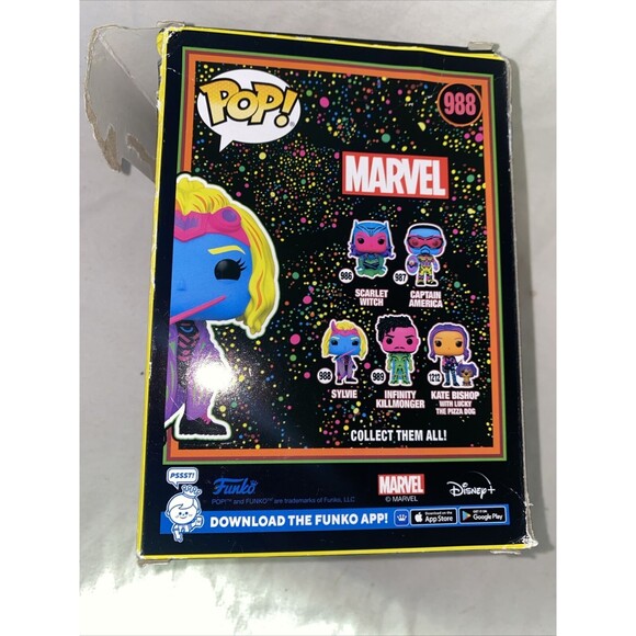 Funko POP Marvel Sylvie Loki #988 Blacklight Special Edition New Box Damage - Picture 4 of 8